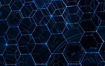 3D neon hexagons background, blue creative background, neon blue light hexagons, technology background for with resolution . High Quality , Neon Blue 3D HD wallpaper