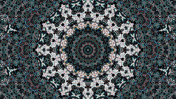 Blue White Art Pattern Fractal Shape Circles Abstract HD wallpaper