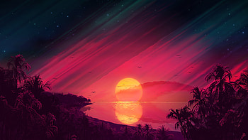 Beautiful Sunrise Lake Reflection , sunrise, artist, artwork, digital-art, reflection, deviantart HD wallpaper