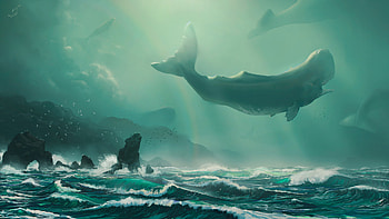 fantasy, whale HD wallpaper