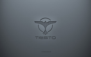 Tiesto logo, gray creative background, Tiesto emblem, gray paper texture, Tiesto, gray background, Tiesto 3d logo HD wallpaper