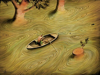 Wood Work, boat, wood, person, trees, oars HD wallpaper