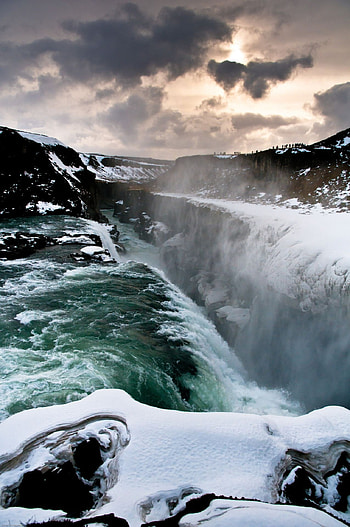 Gullfoss Waterfall, Incredible places, Nature graphy, Captivating views HD phone wallpaper
