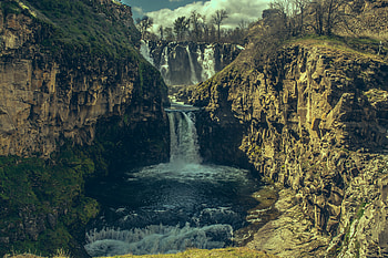 Nature, Stones, Waterfall, Break, Precipice, Shadow HD wallpaper