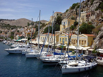 Gulf of Symi, island, travel, Greece, memories HD wallpaper