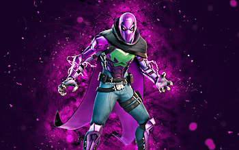 Prowler, , purple neon lights, Fortnite Battle Royale, Fortnite characters, Prowler Skin, Fortnite, Prowler Fortnite HD wallpaper