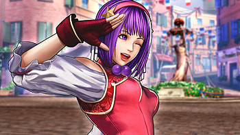Purple Hair Athena Asamiya The King of Fighters XV HD wallpaper