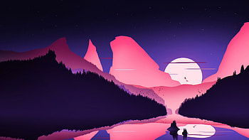 Retro Landscape , retro, landscape, artist, artwork, digital-art, deviantart HD wallpaper