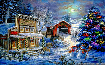 Beautiful Merry Christmas Snow Scenes & HD wallpaper