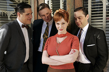 Center of Attention, hendricks, mad, babe, lady, men, christina, lips, madmen, sexy, eyes, hot, girl, beautiful, woman, red, face, redhead, hair, legs HD wallpaper