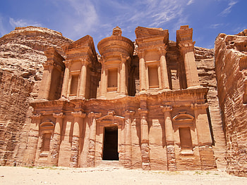 Monastery and Petra Jordan, Capital of the Nabateans, Archaeological wonder, Famous site HD wallpaper