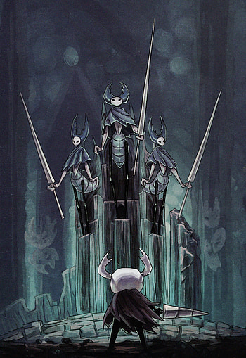 Mantis Lord Council, boss, hk, hollow knight, mantis lord, bug, greenpath, fanart, abyss HD phone wallpaper