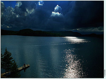 before the storm, night, sea, dark, storm HD wallpaper