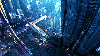 Sci-Fi City - Cat Meff, city, fantasy, graphics, futuristic, cityscape, 3D HD wallpaper