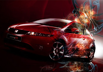 Type R Civic, tuning, civic, honda, abstract, car, typer HD wallpaper