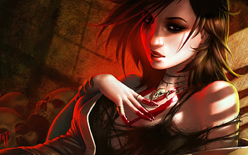 Sweetheart, skull, girls, fantasy HD wallpaper