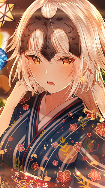 Blushing Golden-Eyed Jeanne d'Arc Alter — Avenger (Fate/Grand Order), yellow eyes, blonde, blush, Avenger (Fate/Grand Order), Jeanne d'Arc Alter, Anime, Fate/Grand Order HD phone wallpaper
