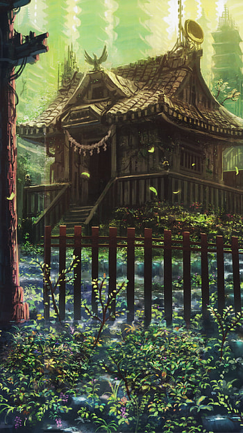 Anime, temple HD phone wallpaper