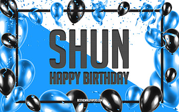 Happy Birtay Shun, Birtay Balloons Background, Shun, with names, Shun Happy Birtay, Shun Birtay HD wallpaper