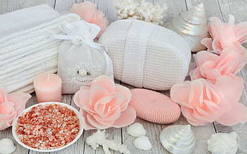 Spa - set, Salt, Flowers, Soap, Bath, Shell HD wallpaper
