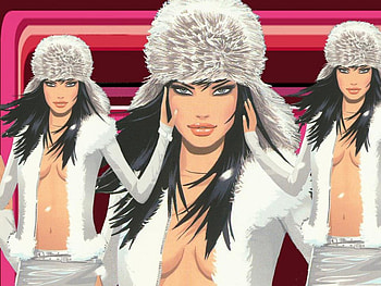 Lady in white, lady, abstract, hat HD wallpaper