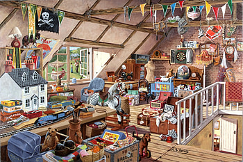 Attic, stuff, art, toy, painting, pictura HD wallpaper