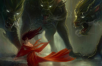 fantasycreatures001, creature, fantasy, dark, woman HD wallpaper