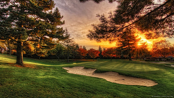 Golf Course Sunset PC HD wallpaper