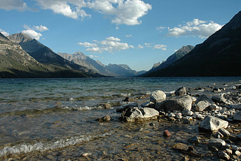 waterton lake, cool, nature, lake, mountain HD wallpaper