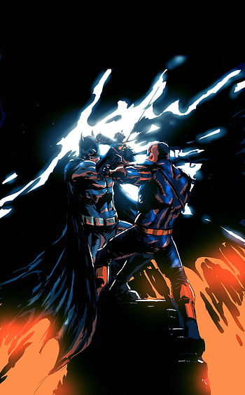 Deathstroke and batman, battle, dark, art HD phone wallpaper
