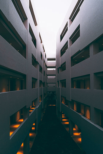 Buildings, dark, windows HD phone wallpaper