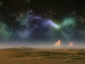 Landscape, Pyramids HD wallpaper