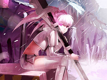 White☆Rock Shooter, pixiv id 2482277, hoodie, flame, long hair, white rock shooter, scythe, anime, white hair, weapon, pink flame, pink eyes, black rock shooter the game, boots, fs-project, shorts HD wallpaper