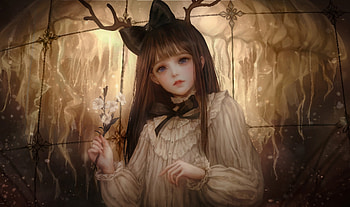Anime girl, cute, artwork, fantasy, original HD wallpaper