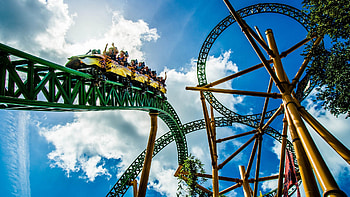 Roller coaster, Amusement park, Adventure ride, Summer fun HD wallpaper