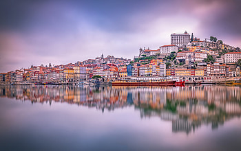 Portugal’s Scenic Town Reflection – Man-Made Beauty, Portugal, reflection, man made, town HD wallpaper