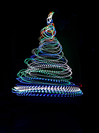 Holidays, Shine, Light, Long Exposure, Neon, zelight, Christmas Tree HD phone wallpaper