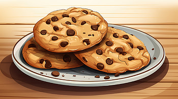 Cartoon Chocolate Chip Cookie, Chocolate Chip Cookie, food, cookie HD wallpaper