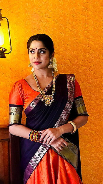 Swasika, malayalam actress, saree beauty HD phone wallpaper