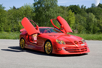 Cars, Mercedes-Benz, 2011, Slr Mclaren, 999, Red Gold Dream Ueli Anliker HD wallpaper