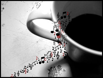 Black Coffee, music, white, cup HD wallpaper