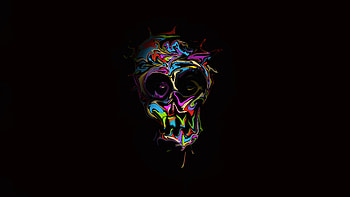 Colorful Skull Dark Art , skull, artist, colorful, digital-art HD wallpaper