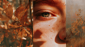 Autumn Gaze — Aesthetic, eye, portrait, Autumn, collage HD wallpaper