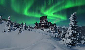 Northern Lights, nature, Northern, Lights, snow HD wallpaper