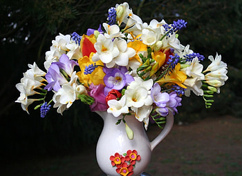 Flowers, Jug, Handsomely, It's Beautiful, sia, Muskari, Muscari HD wallpaper