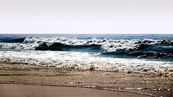 Thundering of the breakers, waves, landscape, beautiful, nature, amazing, ocean, beach HD wallpaper