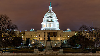 Capitol Hill, Night, Washington DC, Illuminated HD wallpaper