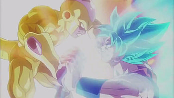 Dragon Ball Revival of F TV Spot SSGSS GOKU VS GOLDEN FRIEZA [TRAILER][] HD wallpaper