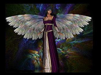 Rainbow Angel, wings, colorful, rainbow, fantasy, angel, female HD wallpaper