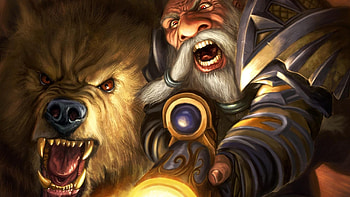 Dwarf, World of Warcraft, Fantasy game, Bears hunter HD wallpaper